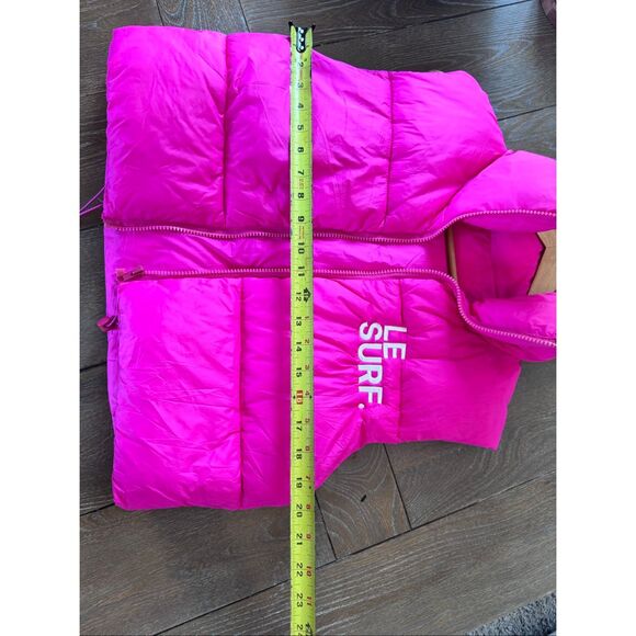 Le Surf Pink Puffer Vest Size Small - Picture 7 of 8